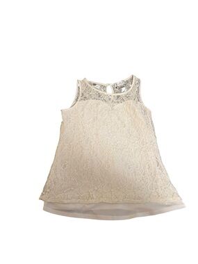 Emma & Olive Ivory Lace Overlay Sleeveless Top Size Large